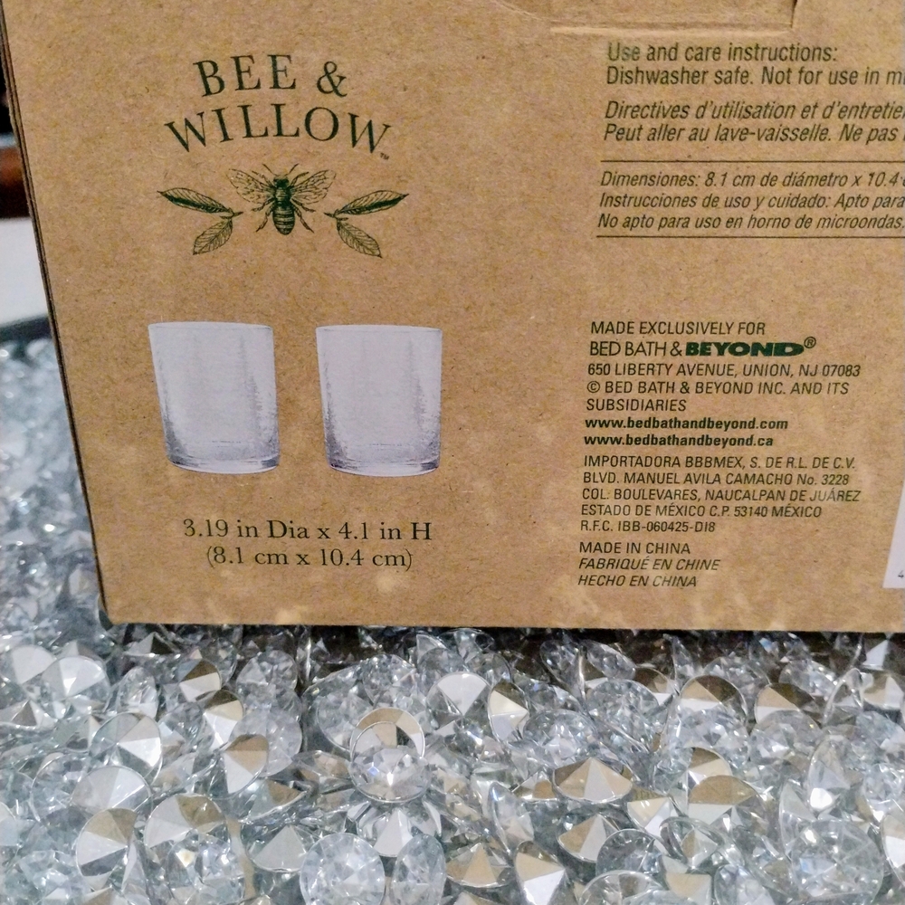 NIB Bee & Willow White Drinkware Elegant Dining Set - Picture 3 of 5